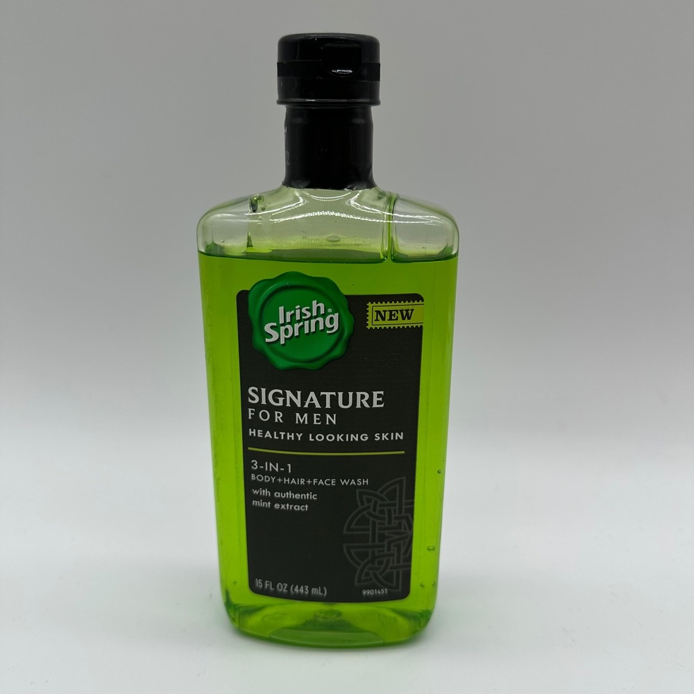 Irish Spring SIGNATURE FOR MEN 3-IN-1 Body Hair Face Wash, 15oz | DISCONTINUED